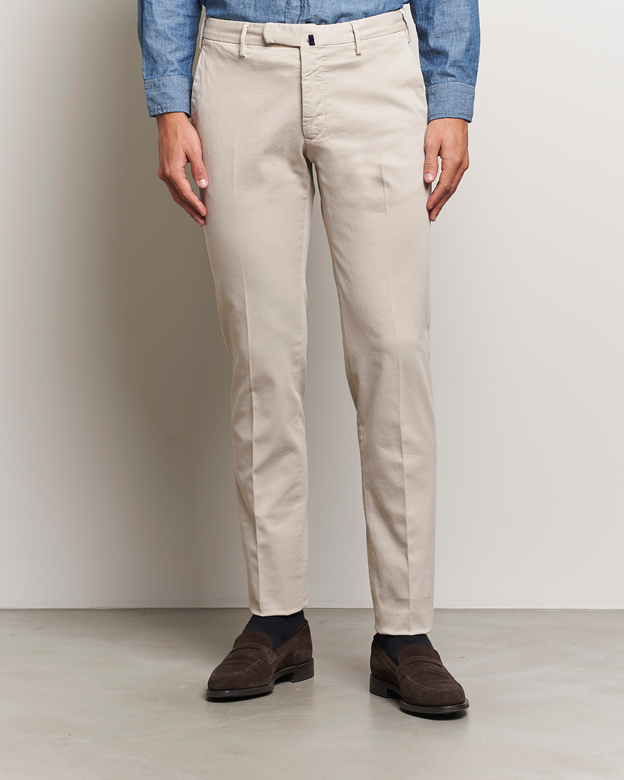 Herre | Bukser | Incotex | Slim Fit Cotton Stretch Chinos Light Beige