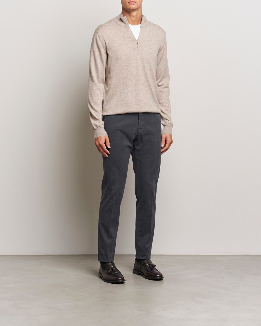 Herre | Bukser | Incotex | Slim Fit Cotton Stretch Chinos Dark Grey