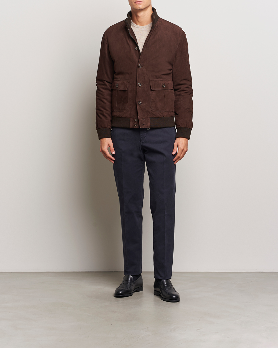 Herre | Bukser | Incotex | Regular Fit Cotton Stretch Chinos Navy