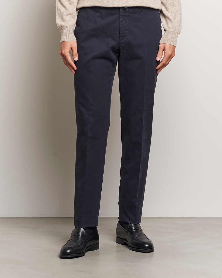 Herre | Bukser | Incotex | Regular Fit Cotton Stretch Chinos Navy