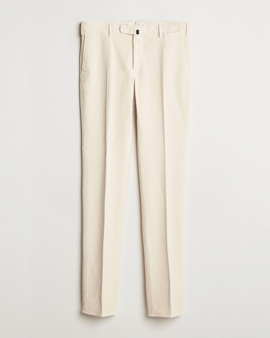 Herre | Bukser | Incotex | Slim Fit Luxury Moleskine Trousers Off White