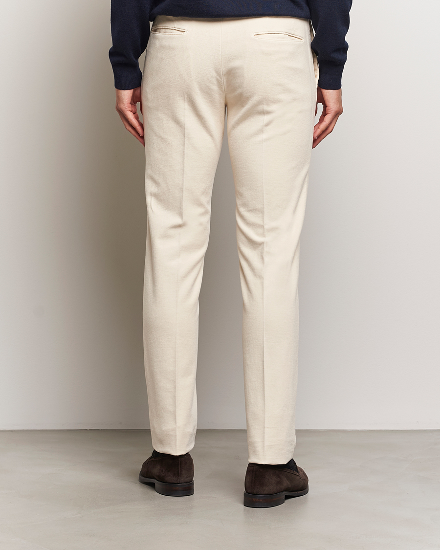 Herre | Bukser | Incotex | Slim Fit Luxury Moleskine Trousers Off White