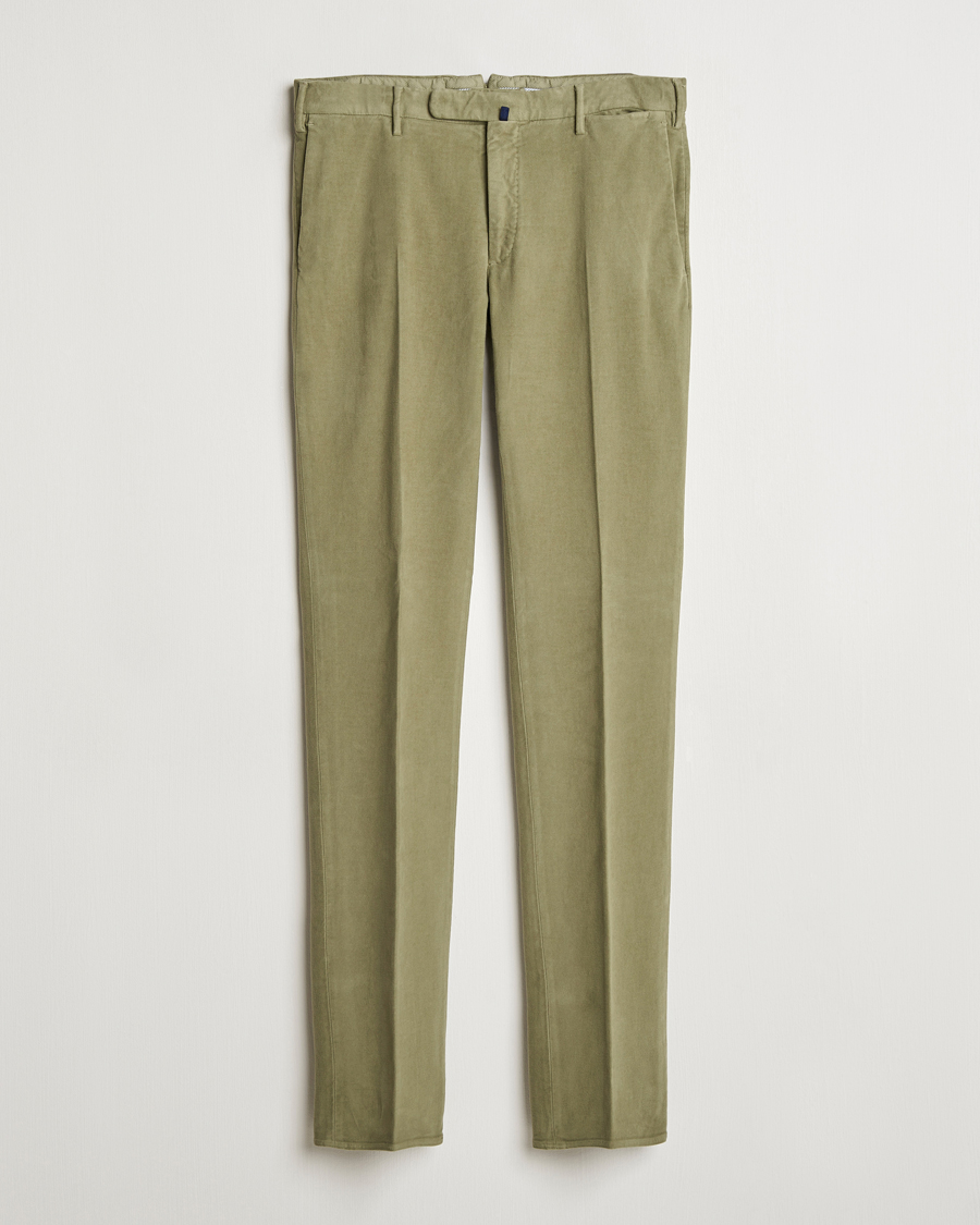 Herre | Bukser | Incotex | Slim Fit Luxury Moleskine Trousers Sage