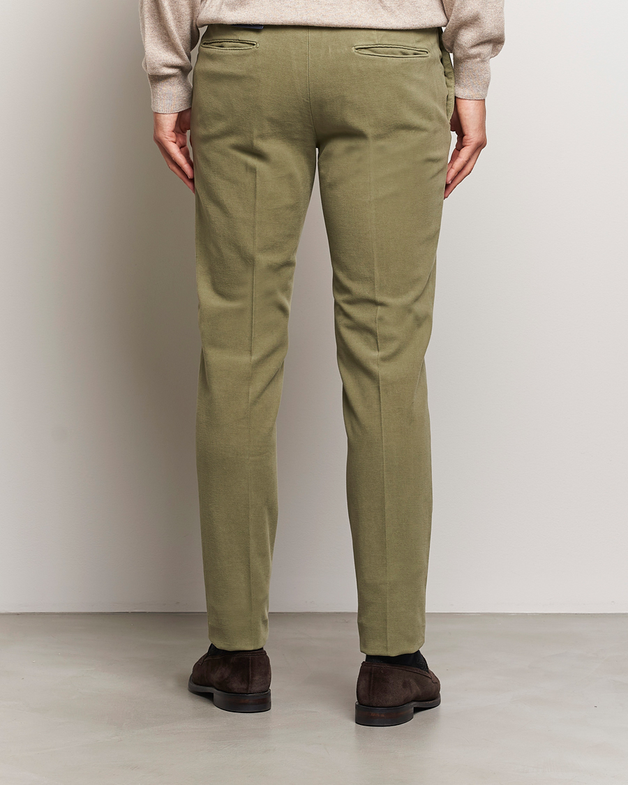 Herre | Bukser | Incotex | Slim Fit Luxury Moleskine Trousers Sage