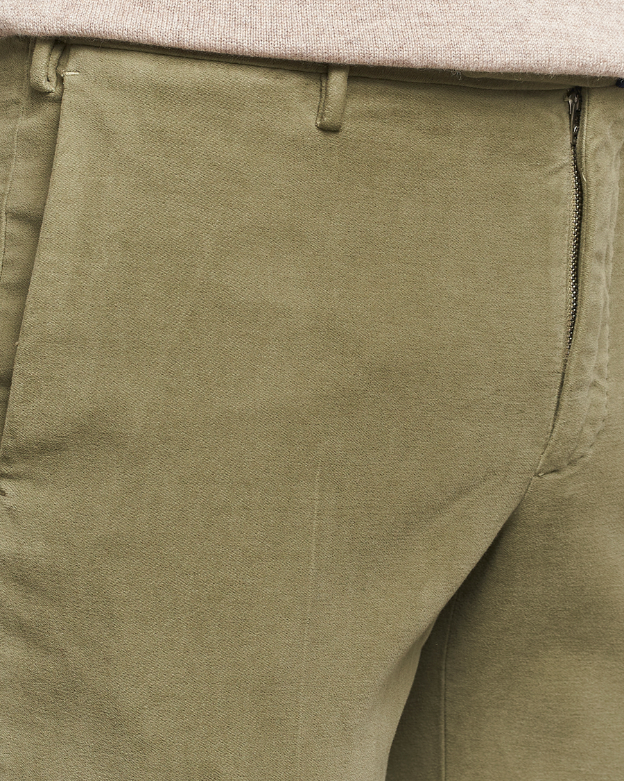 Herre | Bukser | Incotex | Slim Fit Luxury Moleskine Trousers Sage