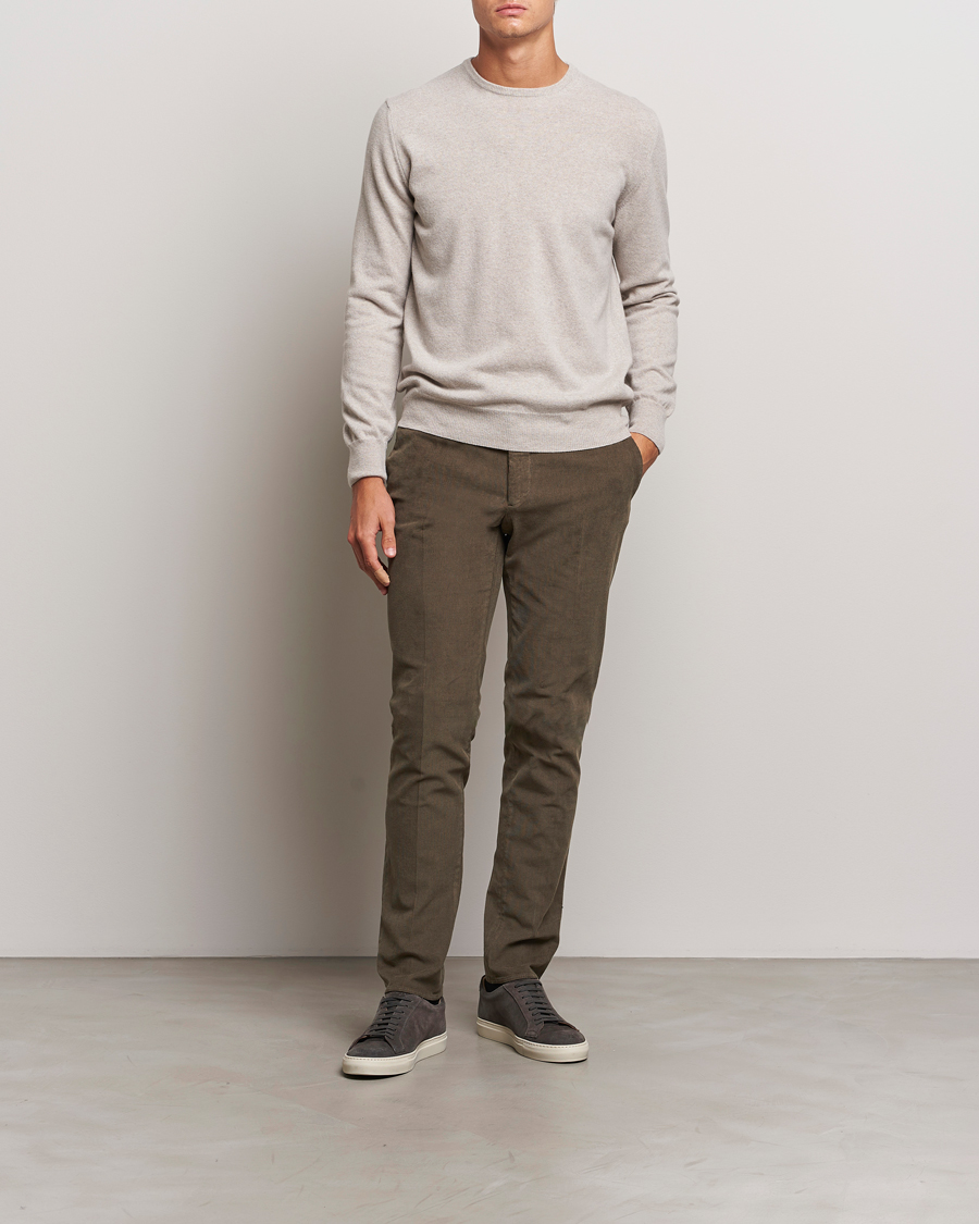 Herre | Bukser | Incotex | Slim Fit Baby Corduroy Trousers Brown
