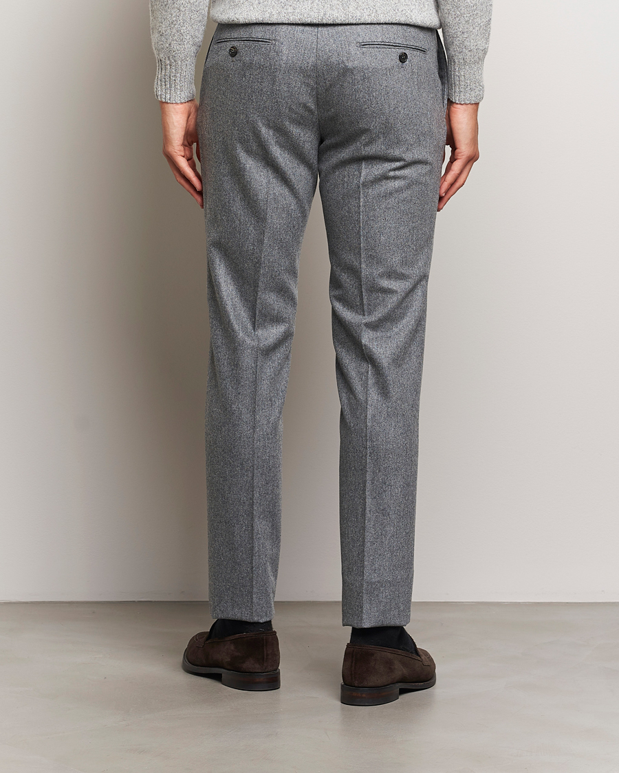 Herre | Bukser | Incotex | Slim Fit Carded Flannel Trousers Grey Melange