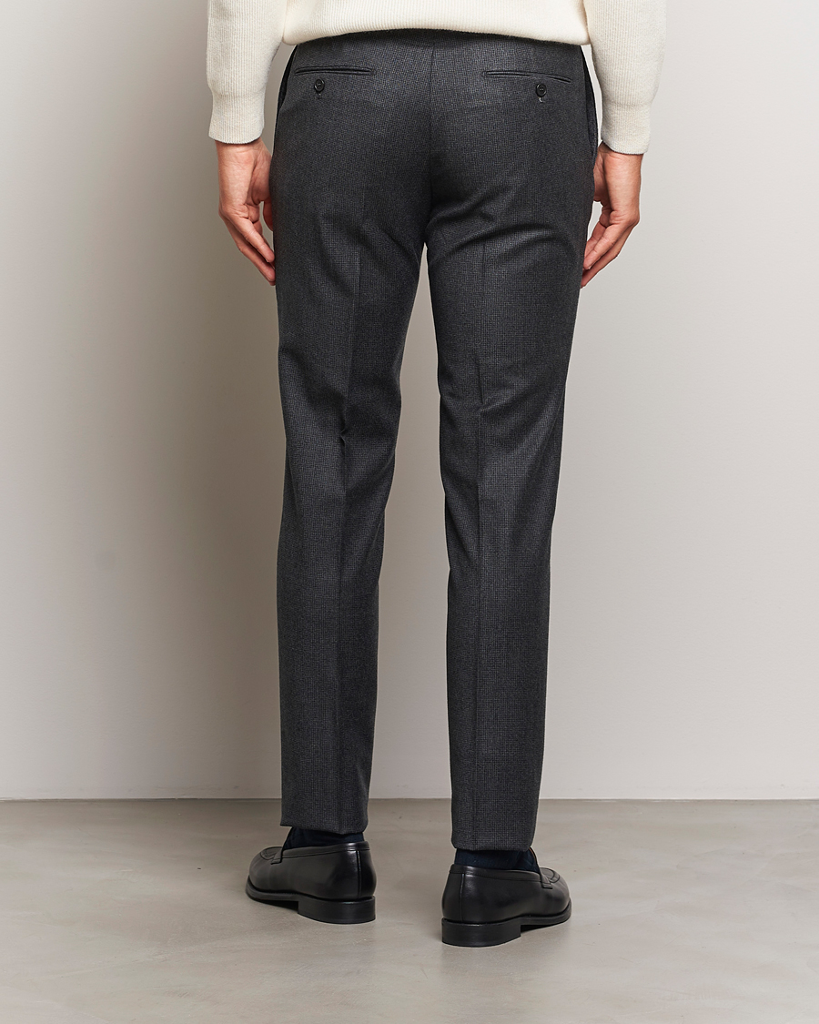 Herre | Bukser | Incotex | Slim Fit Houndstooth Flannel Trousers Light Grey