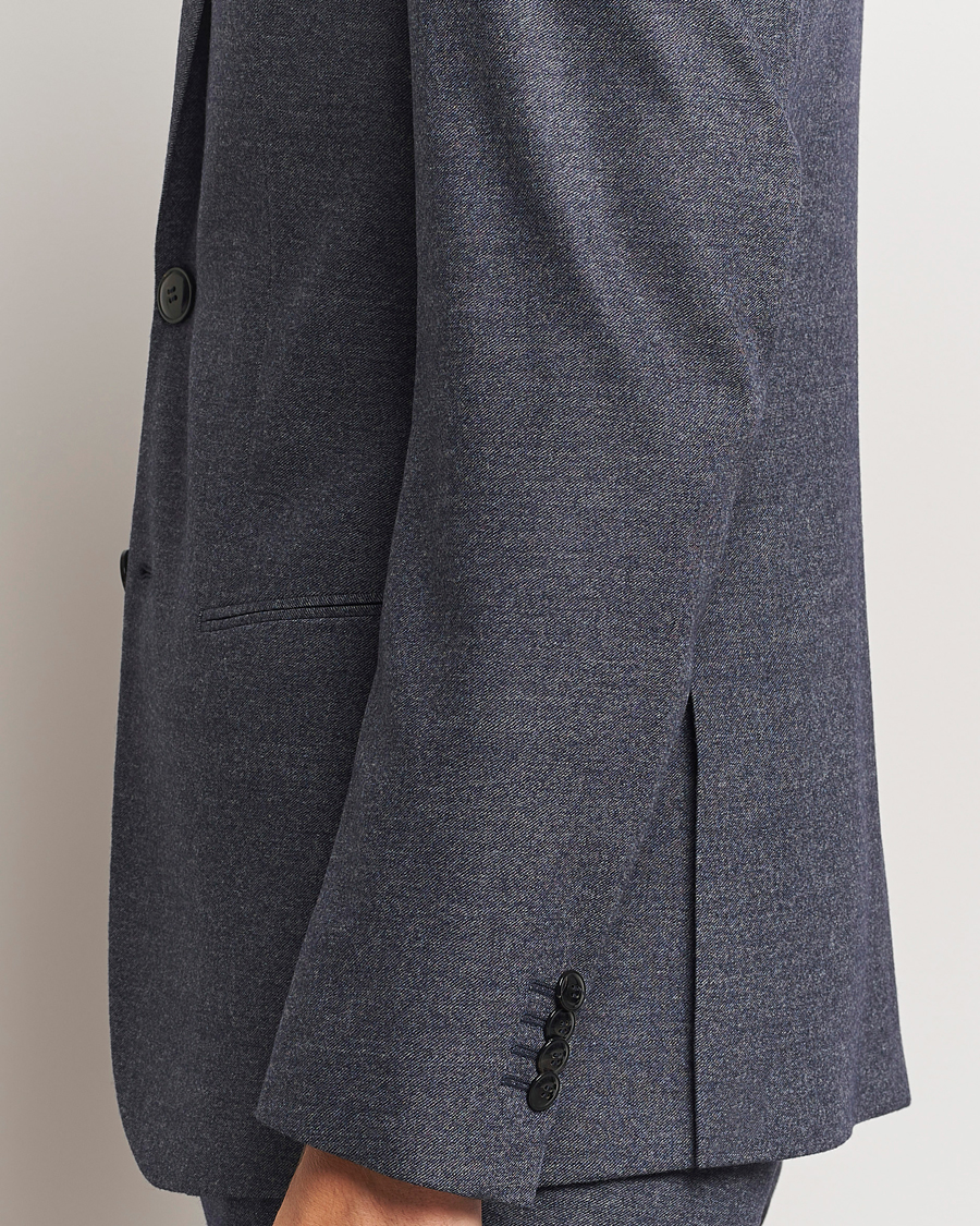 Herre | Giorgio Armani Soho Wool/Cashmere Flannel Suit Navy Melange | Giorgio Armani | Soho Wool/Cashmere Flannel Suit Navy Melange