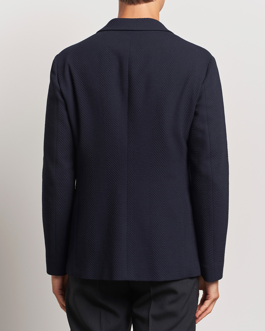 Herre | Blazere & jakker | Giorgio Armani | Chevron Wool Stretch Blazer Navy