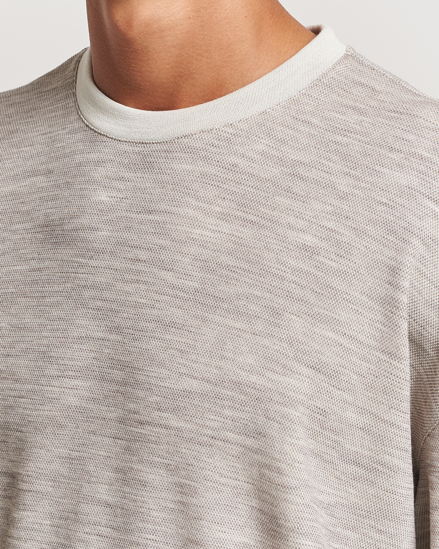 Herre | Trøjer | Giorgio Armani | Light Wool Crew Neck Light Beige