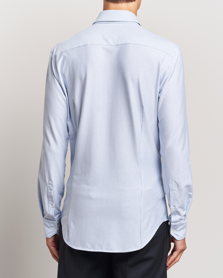 Herre | Skjorter | Giorgio Armani | Jersey Stretch Shirt Light Blue Stripe