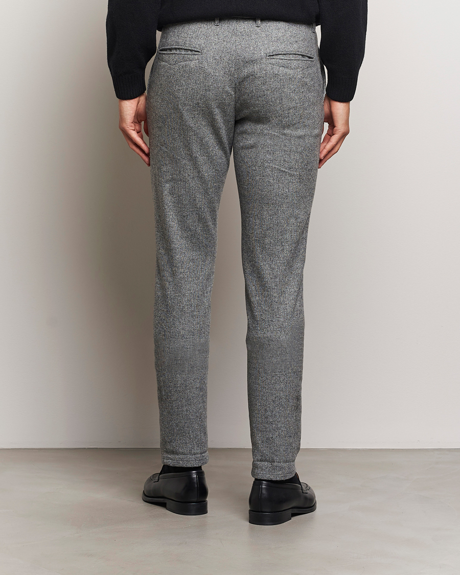 Herre | Bukser | Incotex | Slim Fit Washed Wool Stretch Slacks Light Grey