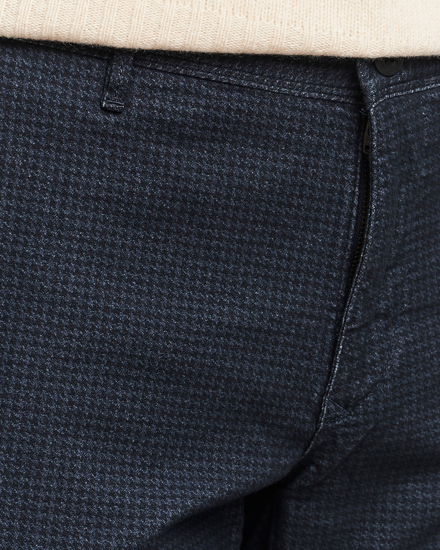 Herre | Bukser | Incotex | Slim Fit Houndstooth Stretch Slacks Navy
