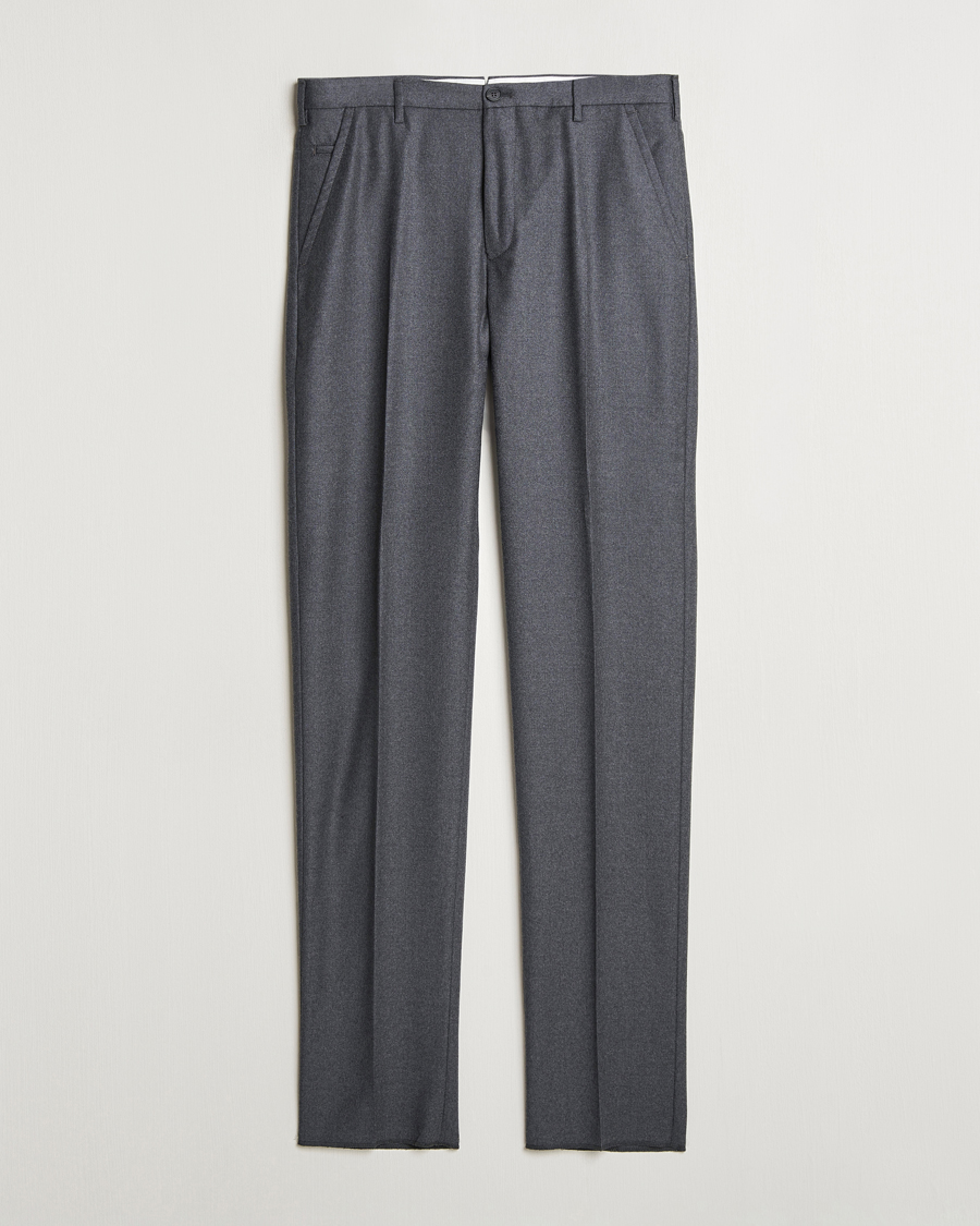 Herre | Bukser | Incotex | Regular Fit Flannel Trousers Grey