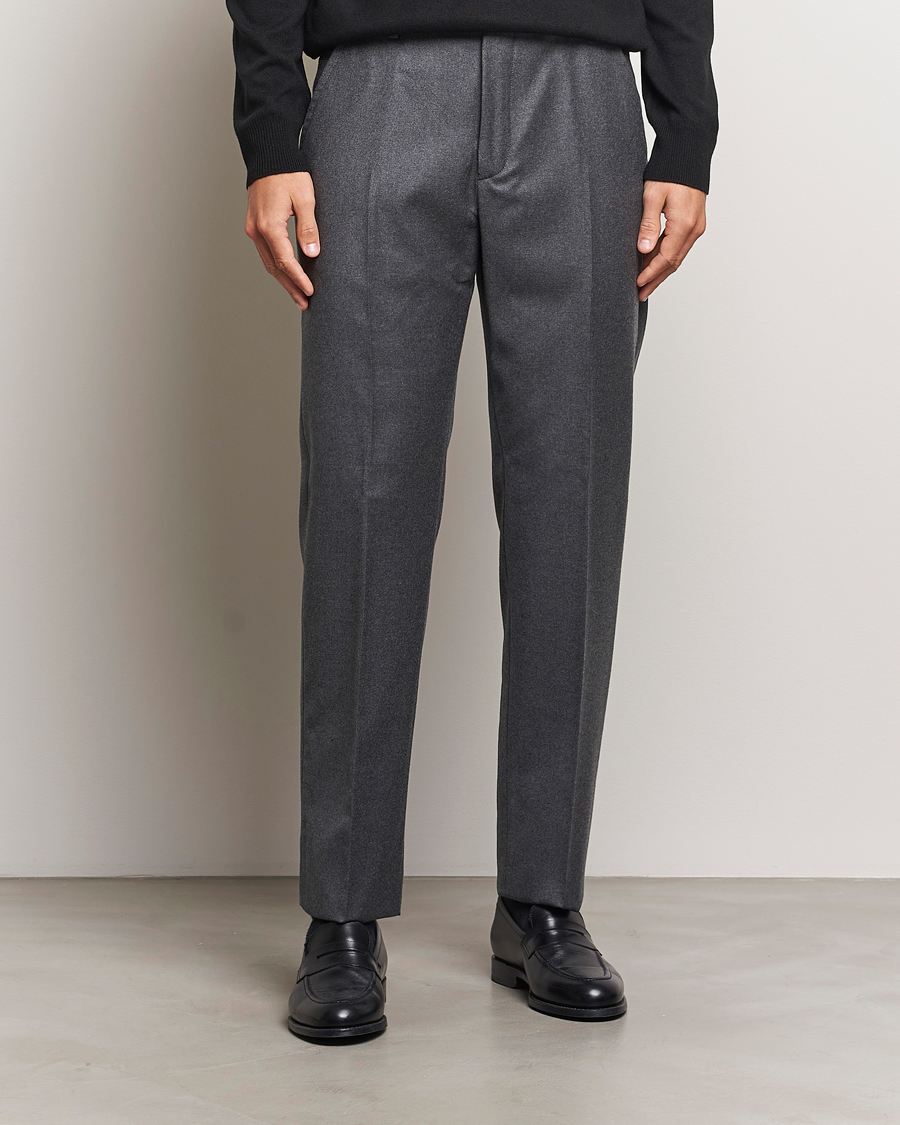 Herre | Bukser | Incotex | Regular Fit Flannel Trousers Grey