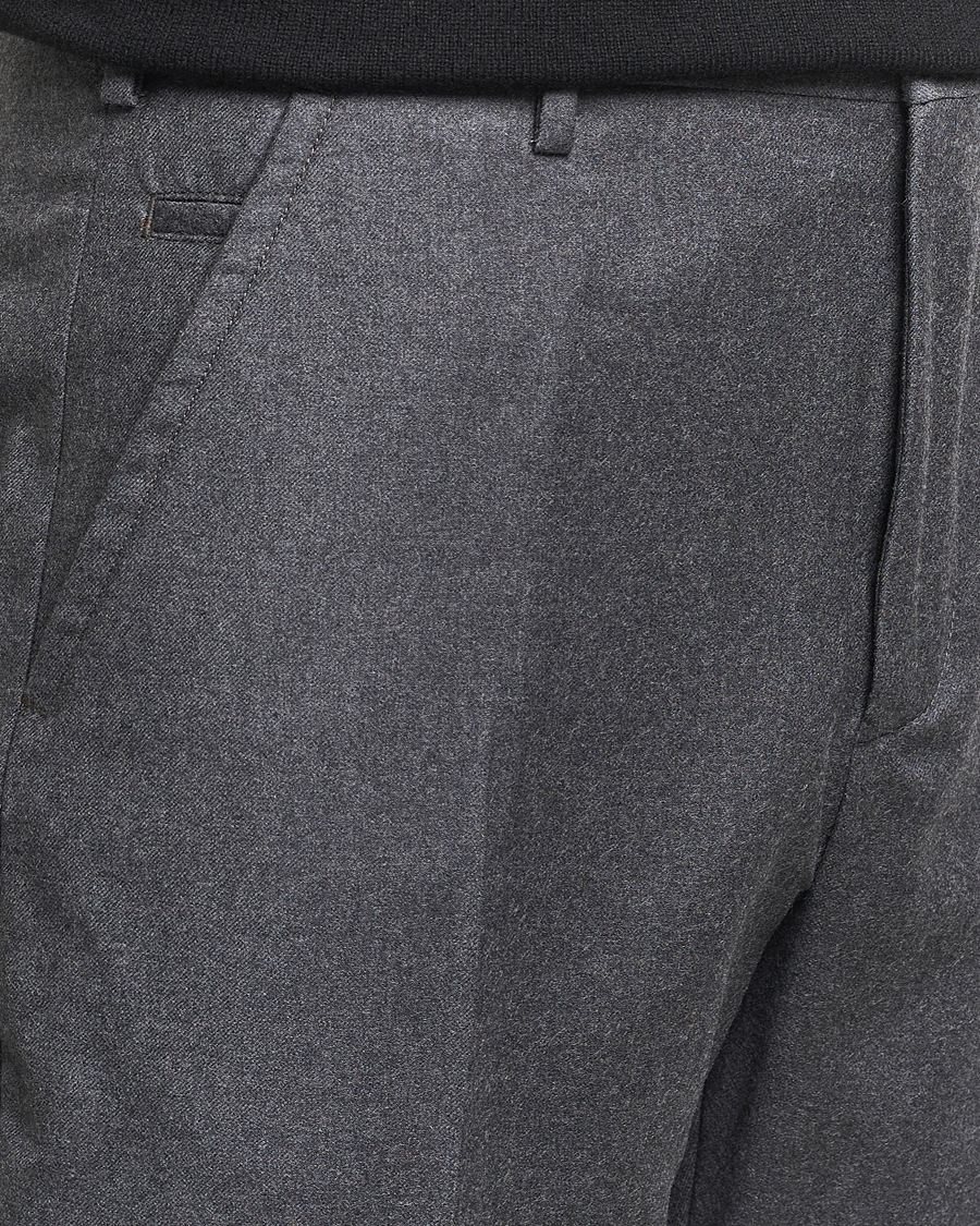 Herre | Bukser | Incotex | Regular Fit Flannel Trousers Grey