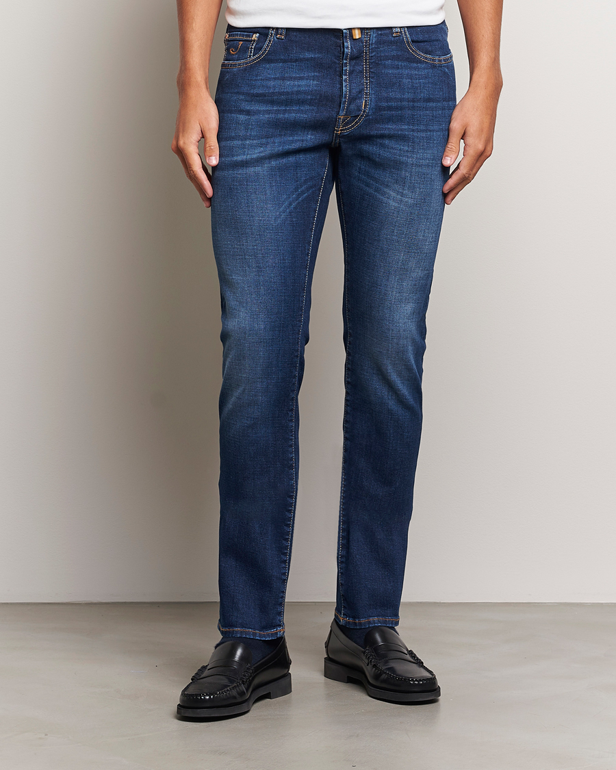 Herre | Jeans | Jacob Cohën | Bard Slim Fit Stretch Jeans Mid Blue