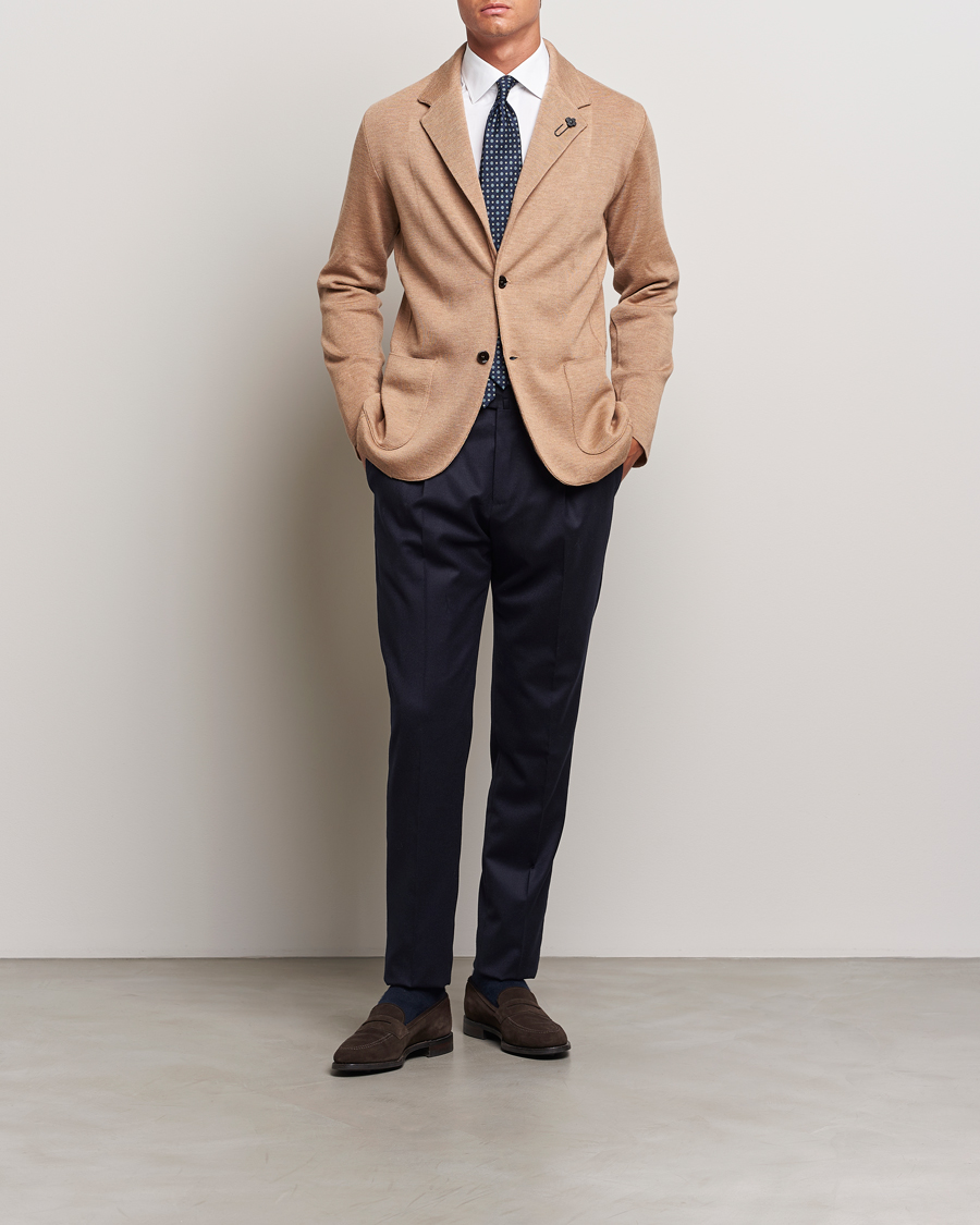 Herre | Blazere & jakker | Lardini | Knitted Wool Blazer Beige