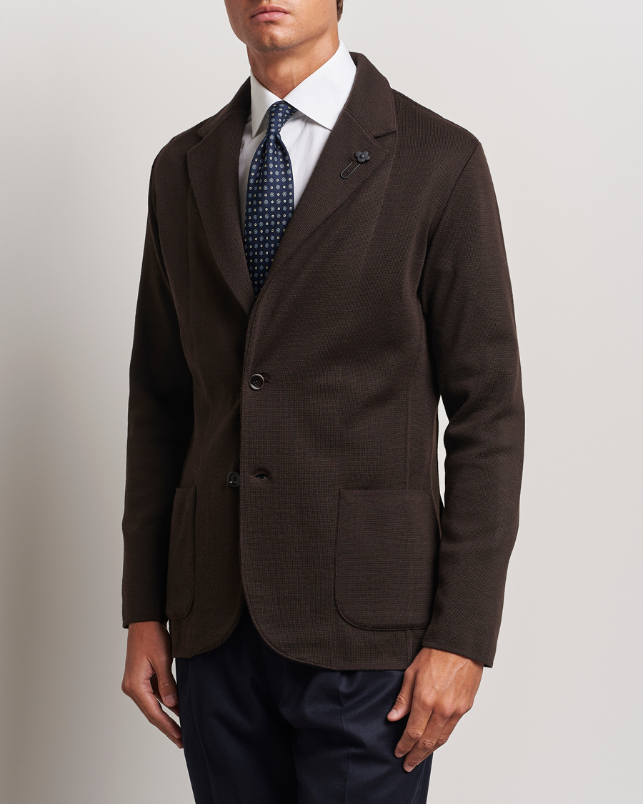 Herre | Blazere & jakker | Lardini | Knitted Wool Blazer Brown