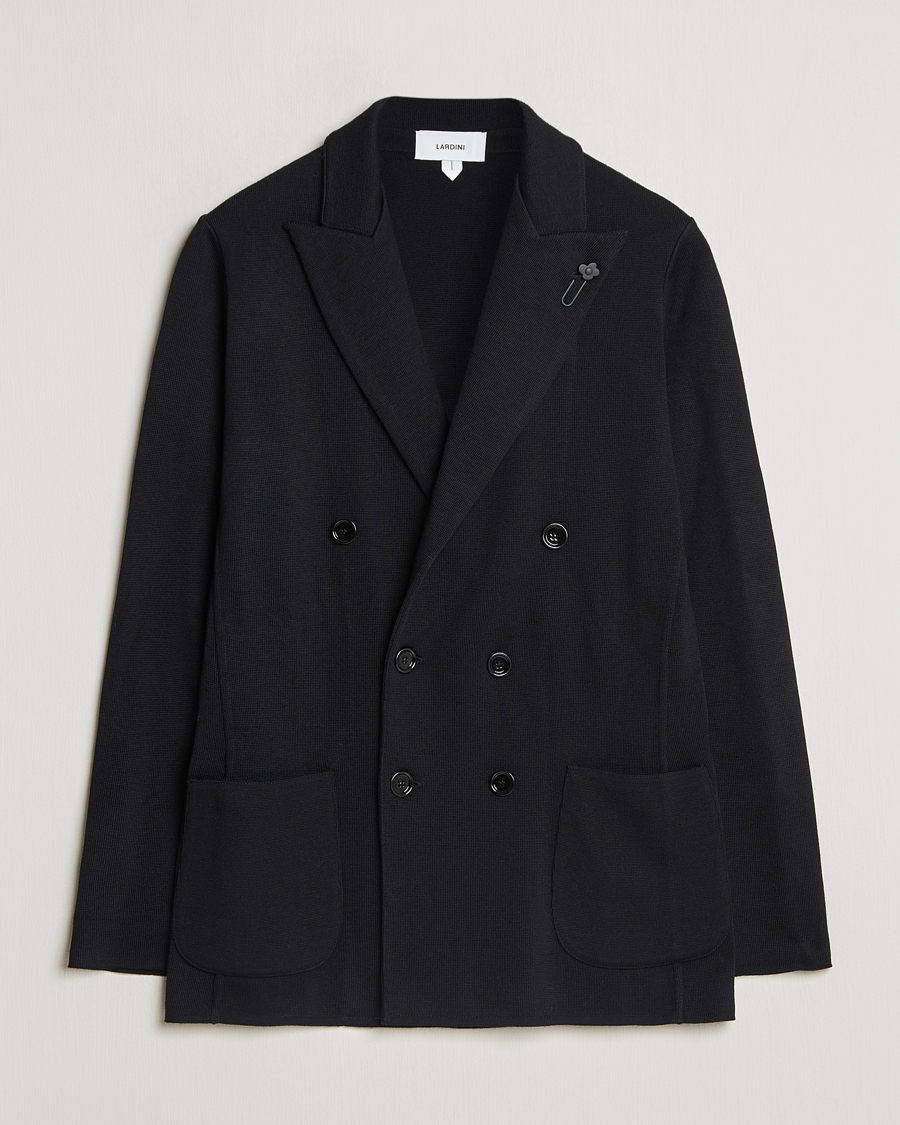 Herre | Blazere & jakker | Lardini | Knitted Double Breasted Wool Blazer Black