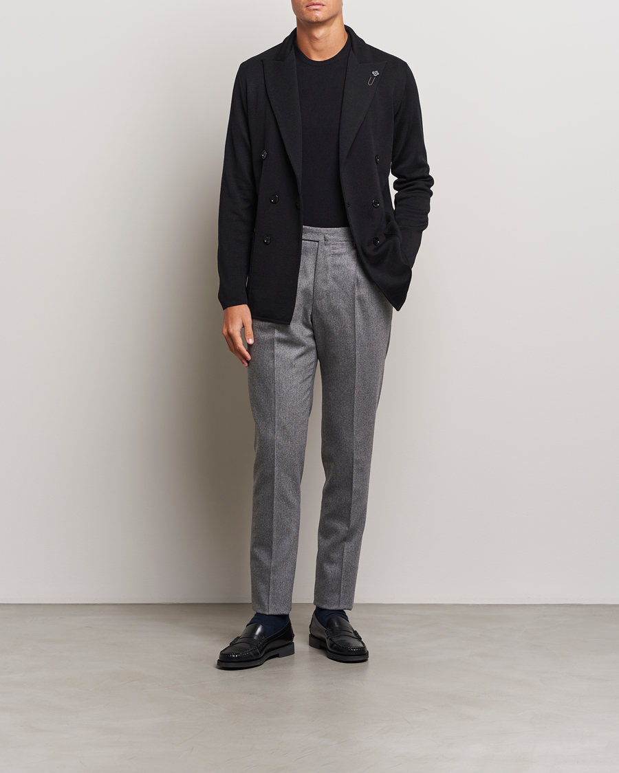Herre | Blazere & jakker | Lardini | Knitted Double Breasted Wool Blazer Black