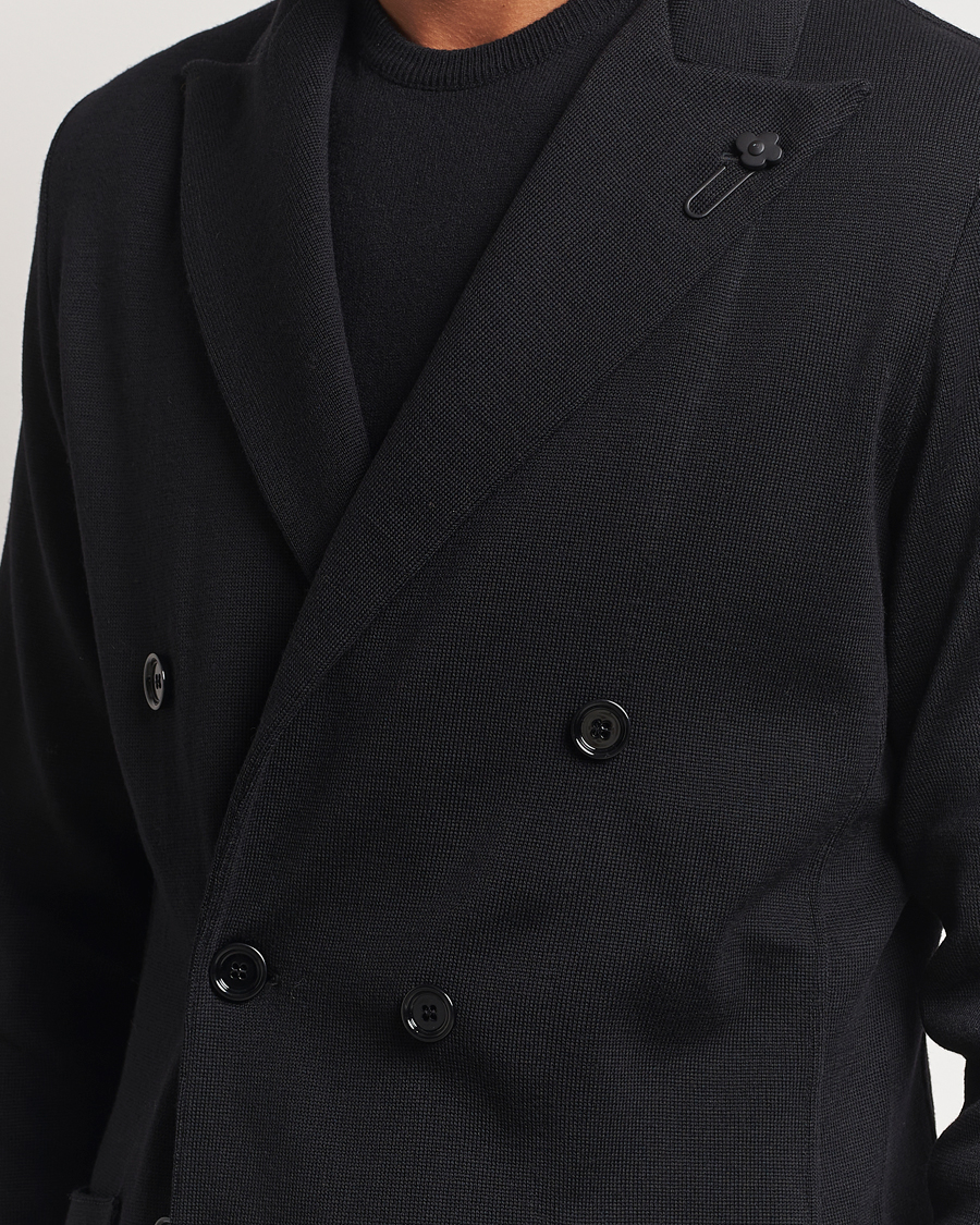 Herre | Blazere & jakker | Lardini | Knitted Double Breasted Wool Blazer Black
