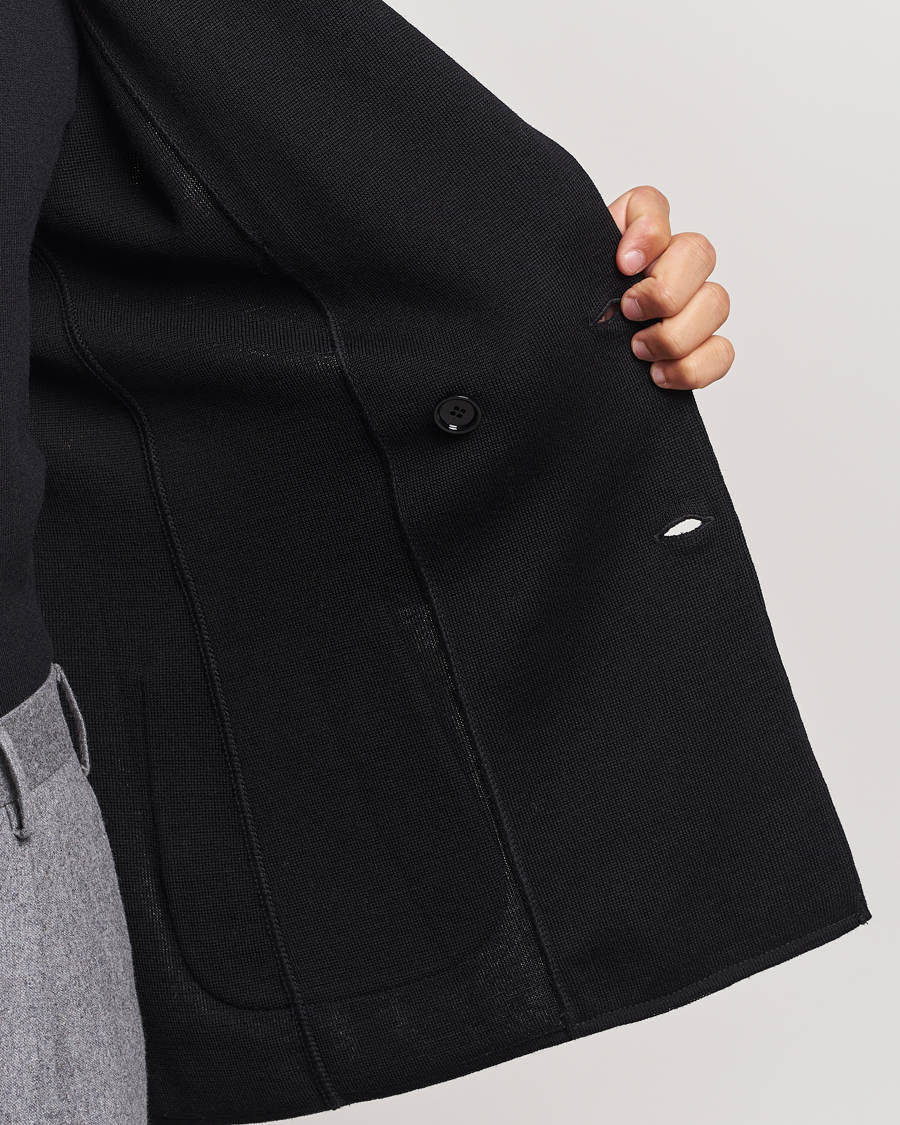 Herre | Blazere & jakker | Lardini | Knitted Double Breasted Wool Blazer Black