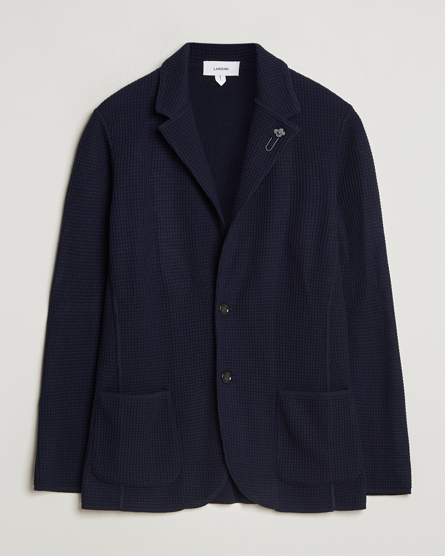Herre | Blazere & jakker | Lardini | Knitted Structure Wool Blazer Navy