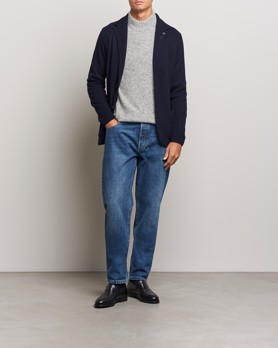 Herre | Blazere & jakker | Lardini | Knitted Structure Wool Blazer Navy