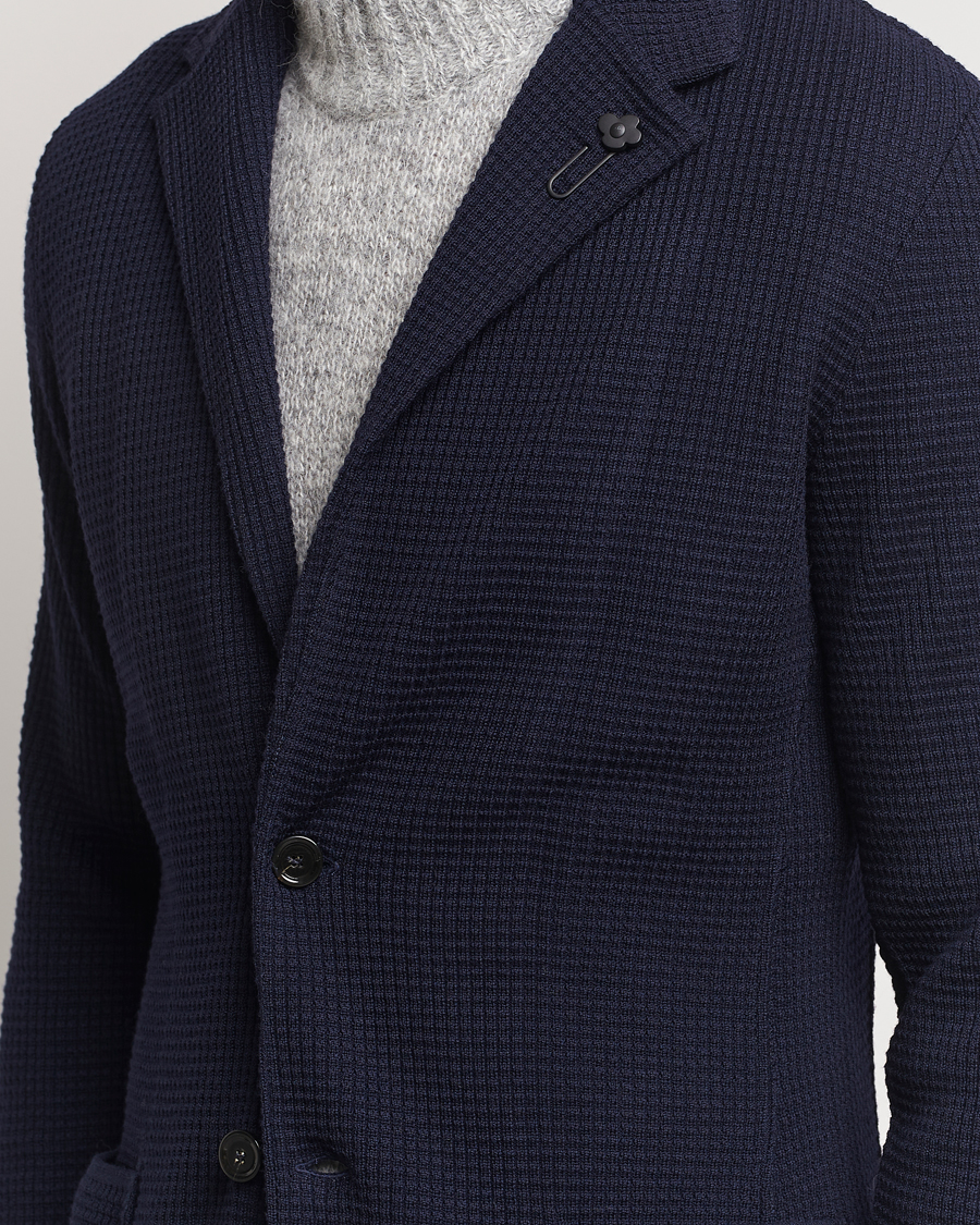 Herre | Blazere & jakker | Lardini | Knitted Structure Wool Blazer Navy