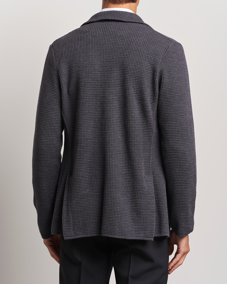 Herre | Blazere & jakker | Lardini | Knitted Structure Wool Blazer Dark Grey