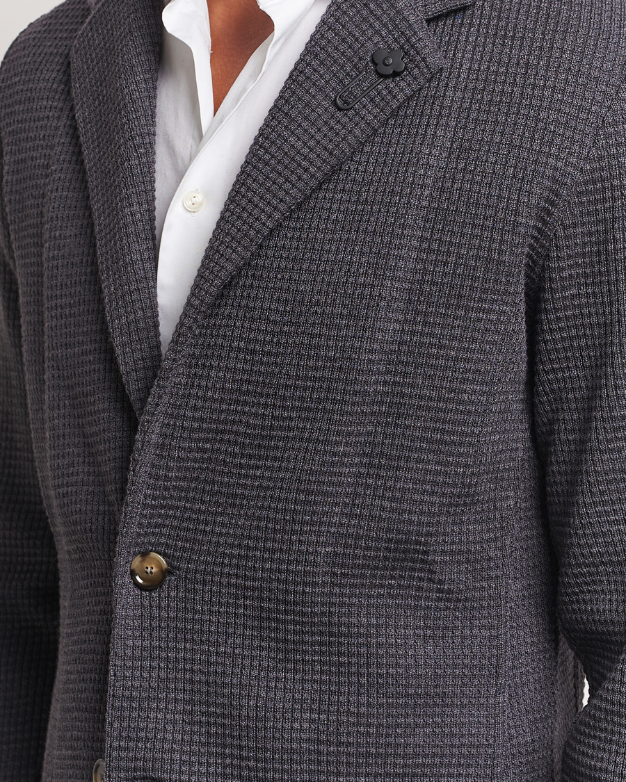 Herre | Blazere & jakker | Lardini | Knitted Structure Wool Blazer Dark Grey