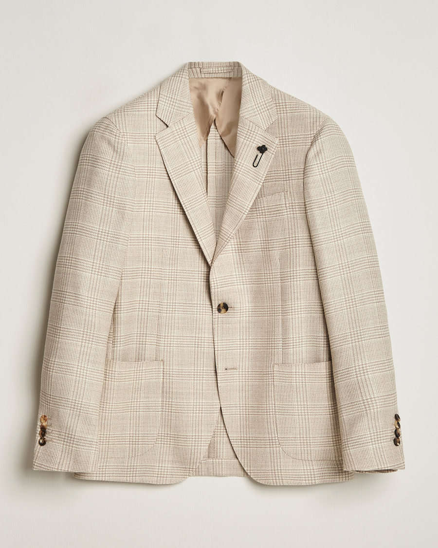 Herre | Blazere & jakker | Lardini | Prince of Wales Wool Blazer Light Beige
