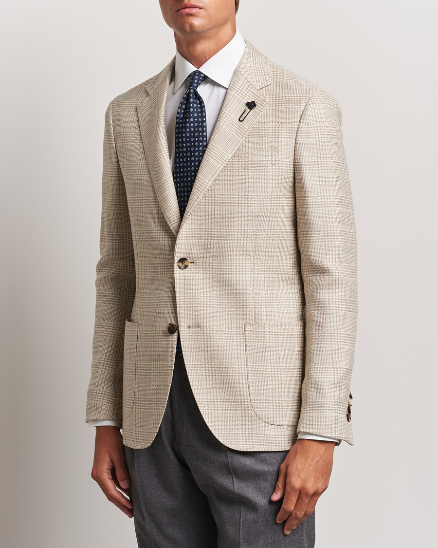 Herre | Blazere & jakker | Lardini | Prince of Wales Wool Blazer Light Beige