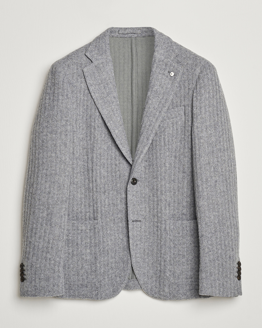 Herre | Blazere & jakker | L.B.M. 1911 | Knitted Punto Wool Structure Blazer Grey