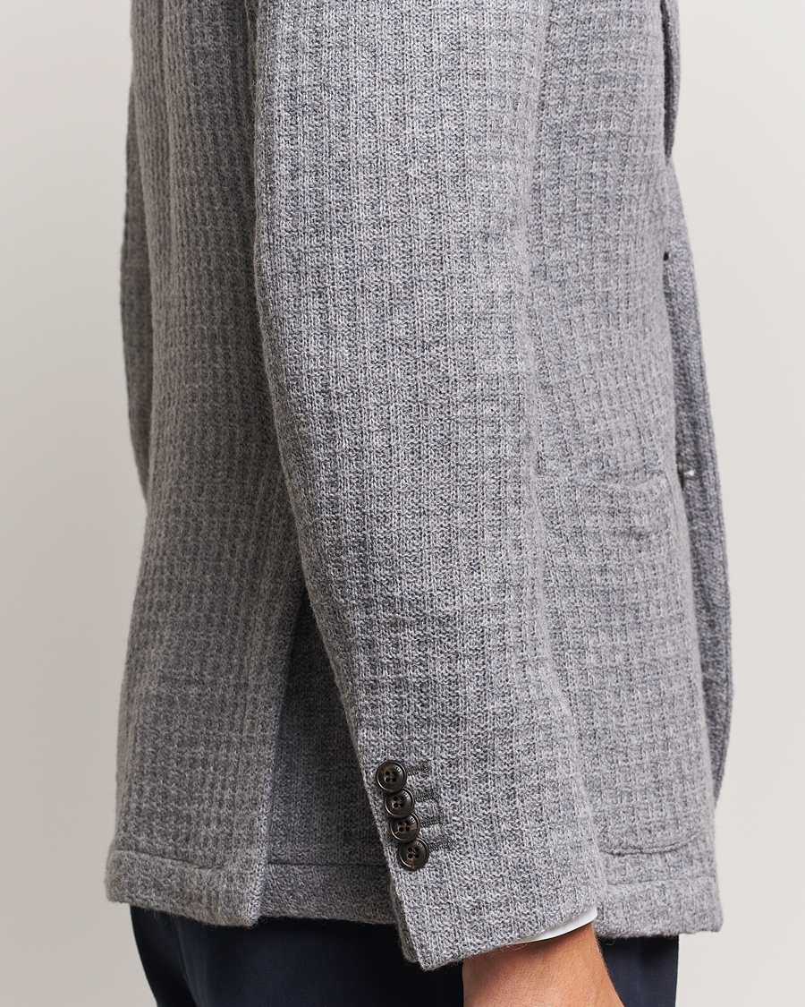 Herre | Blazere & jakker | L.B.M. 1911 | Knitted Punto Wool Structure Blazer Grey