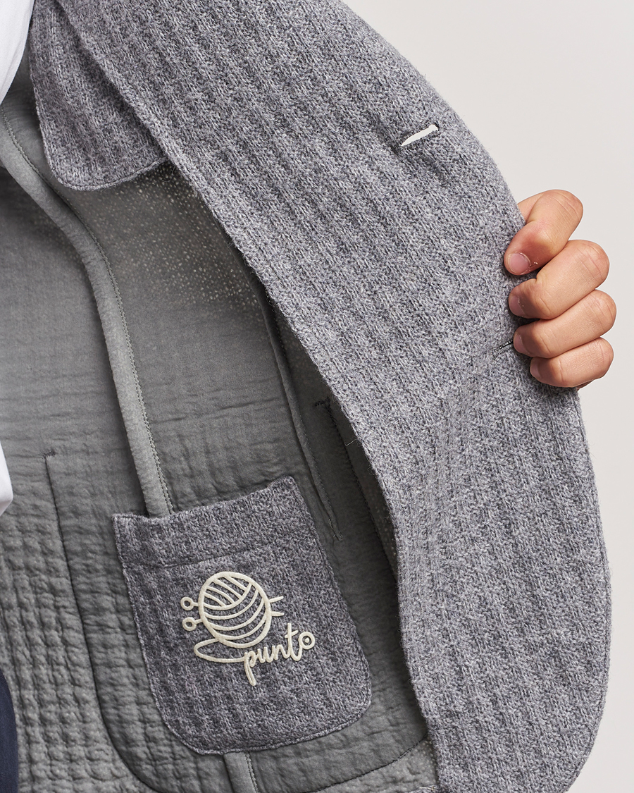 Herre | Blazere & jakker | L.B.M. 1911 | Knitted Punto Wool Structure Blazer Grey