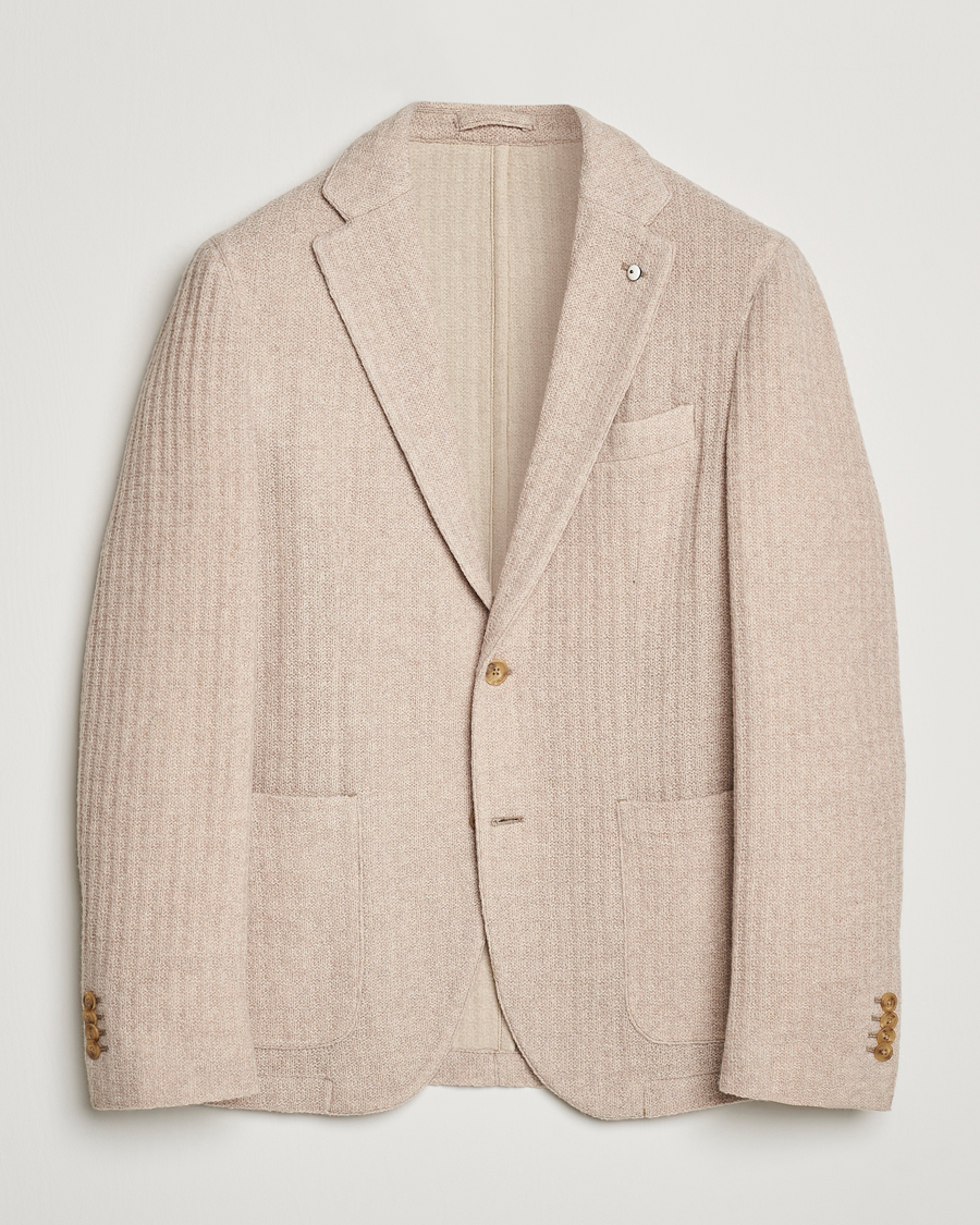 Herre | Blazere & jakker | L.B.M. 1911 | Knitted Punto Wool Structure Blazer Camel