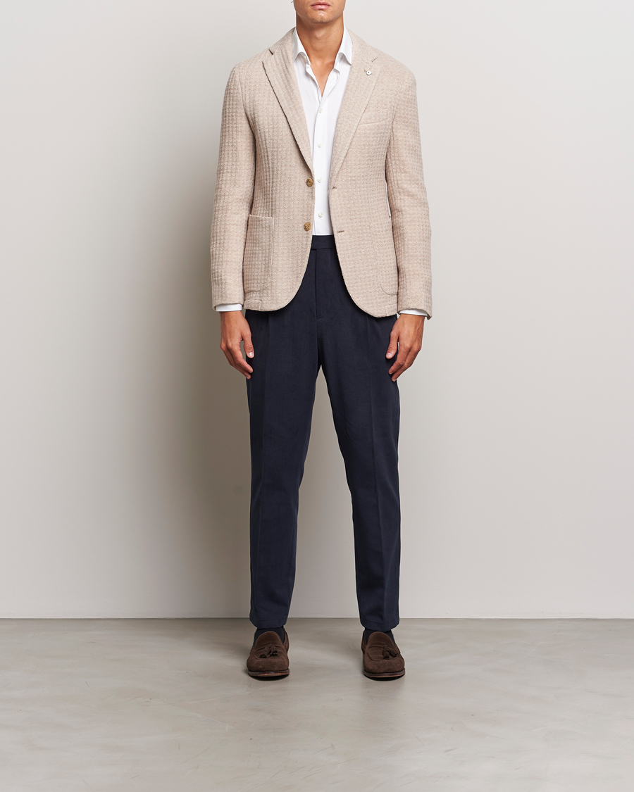 Herre | Blazere & jakker | L.B.M. 1911 | Knitted Punto Wool Structure Blazer Camel