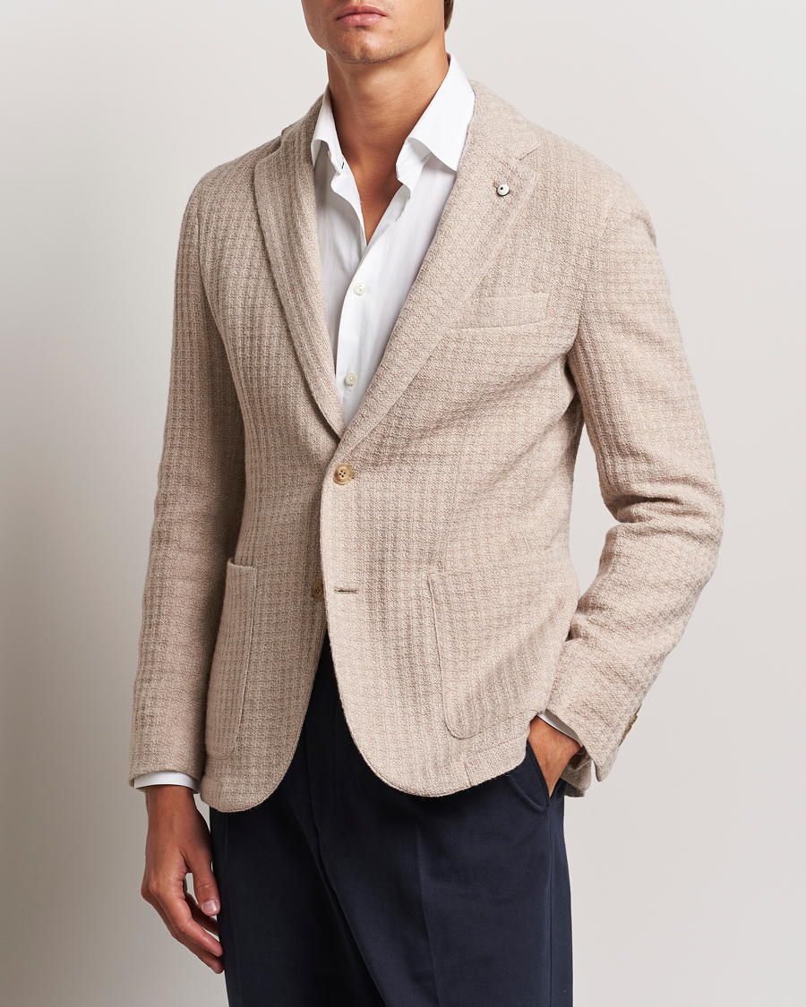 Herre | Blazere & jakker | L.B.M. 1911 | Knitted Punto Wool Structure Blazer Camel