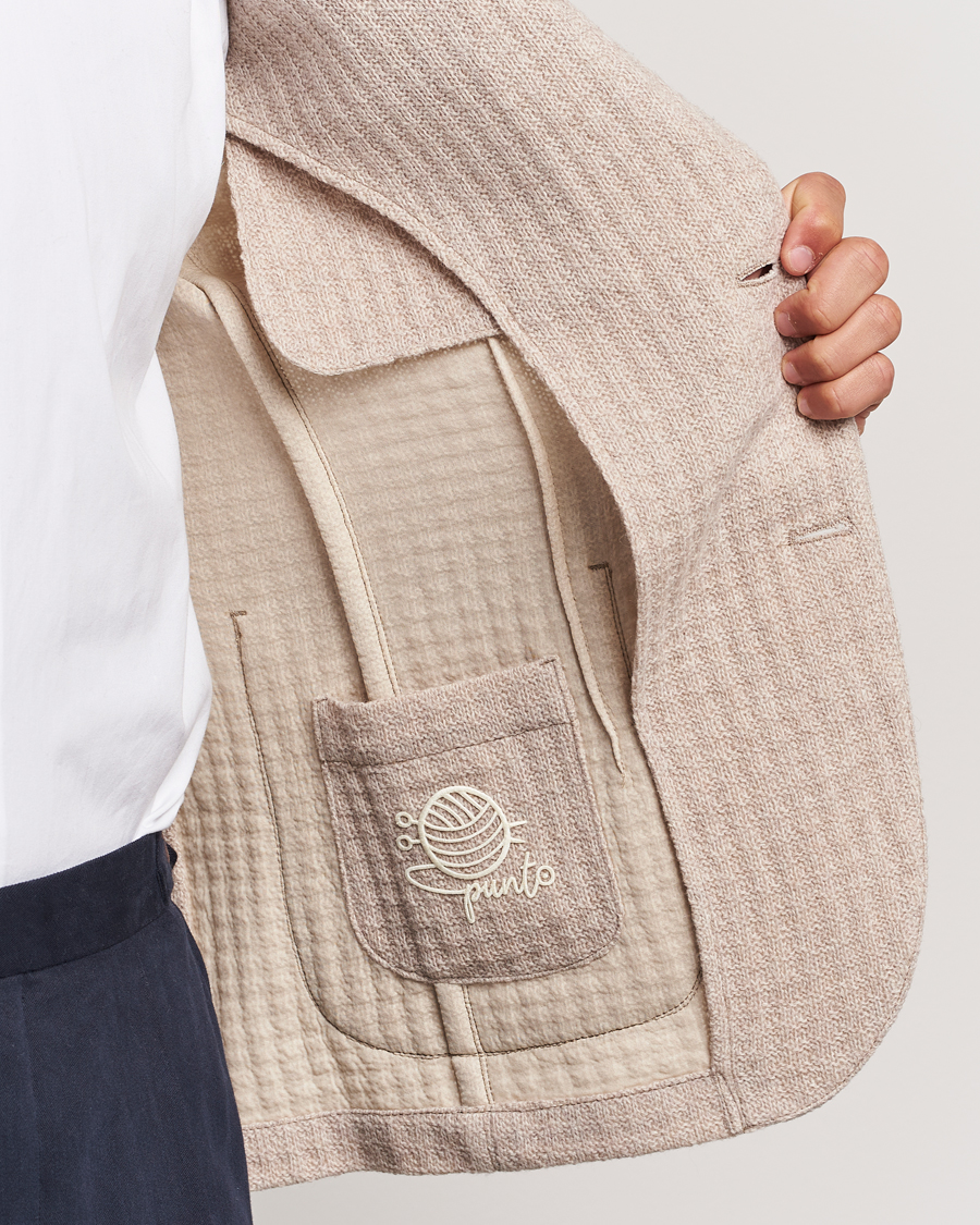 Herre | Blazere & jakker | L.B.M. 1911 | Knitted Punto Wool Structure Blazer Camel