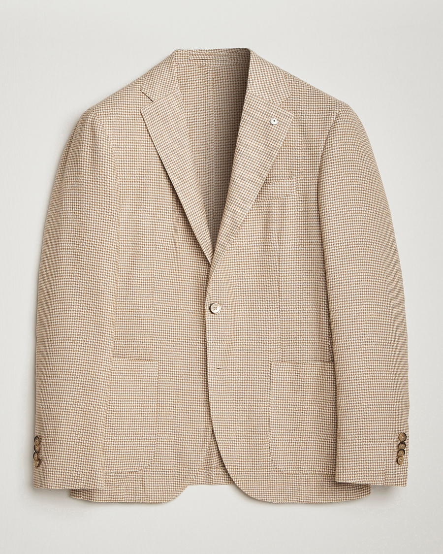 Herre | Blazere & jakker | L.B.M. 1911 | Jack Regular Houndstooth Blazer Beige