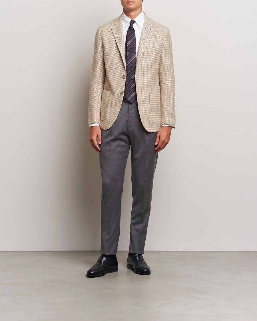 Herre | Blazere & jakker | L.B.M. 1911 | Jack Regular Houndstooth Blazer Beige