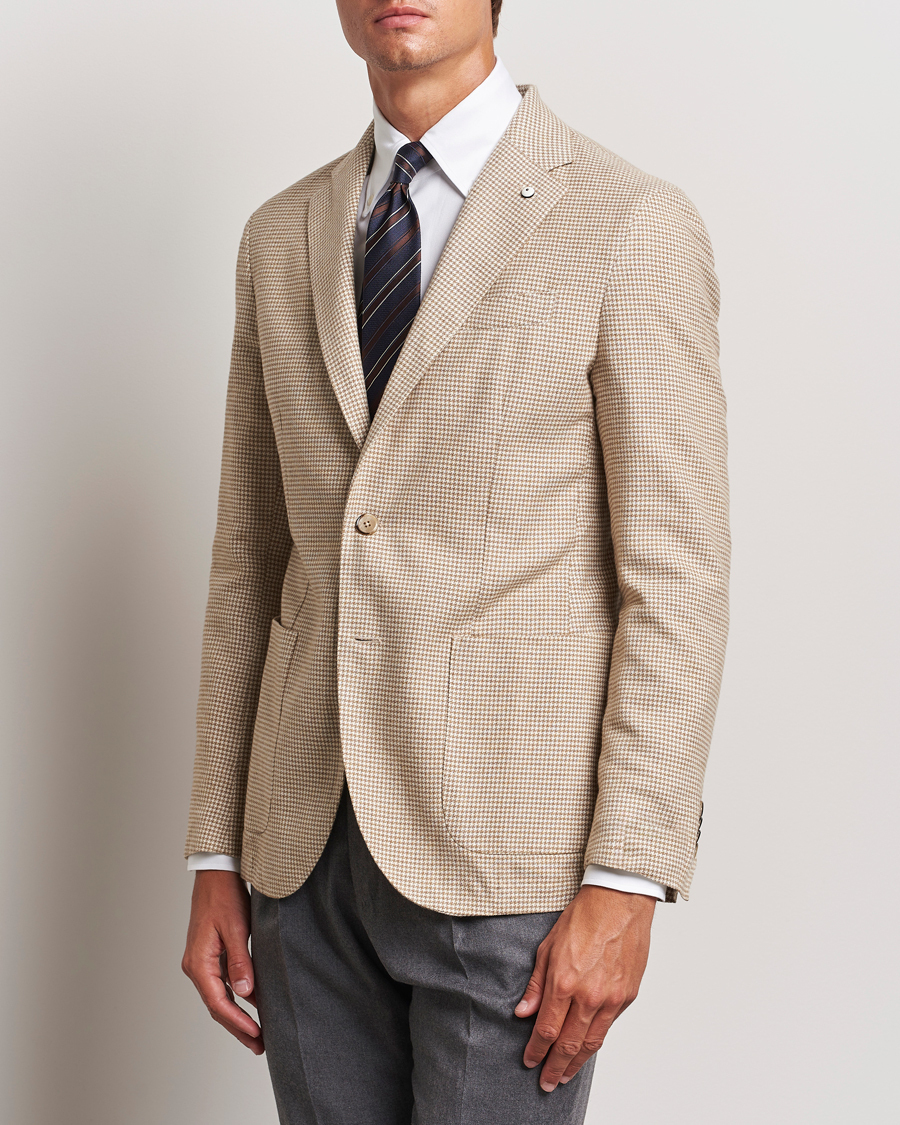 Herre | Blazere & jakker | L.B.M. 1911 | Jack Regular Houndstooth Blazer Beige