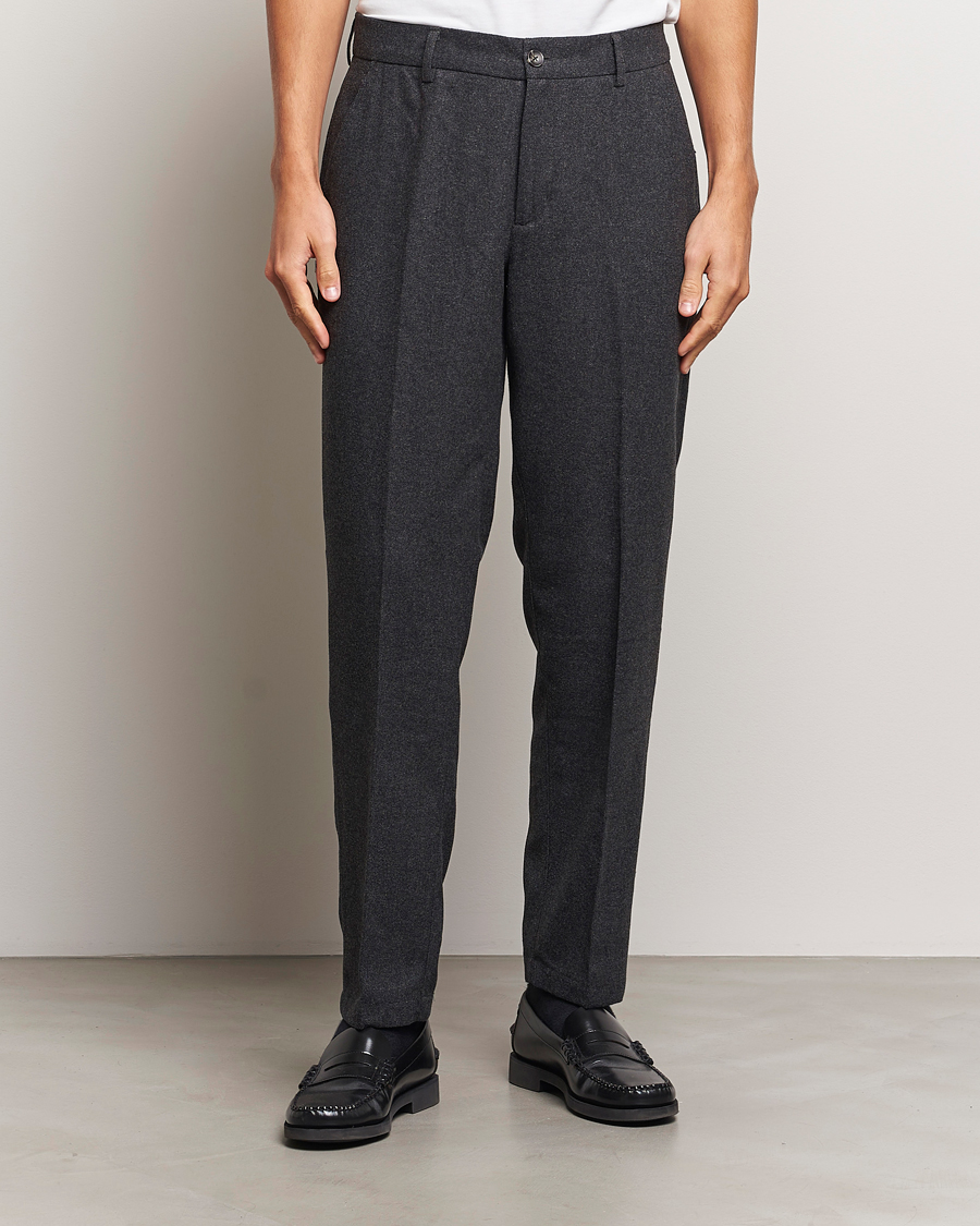 Herre | Bukser | LES DEUX | Como Reg Wool Pants Charcoal Melange