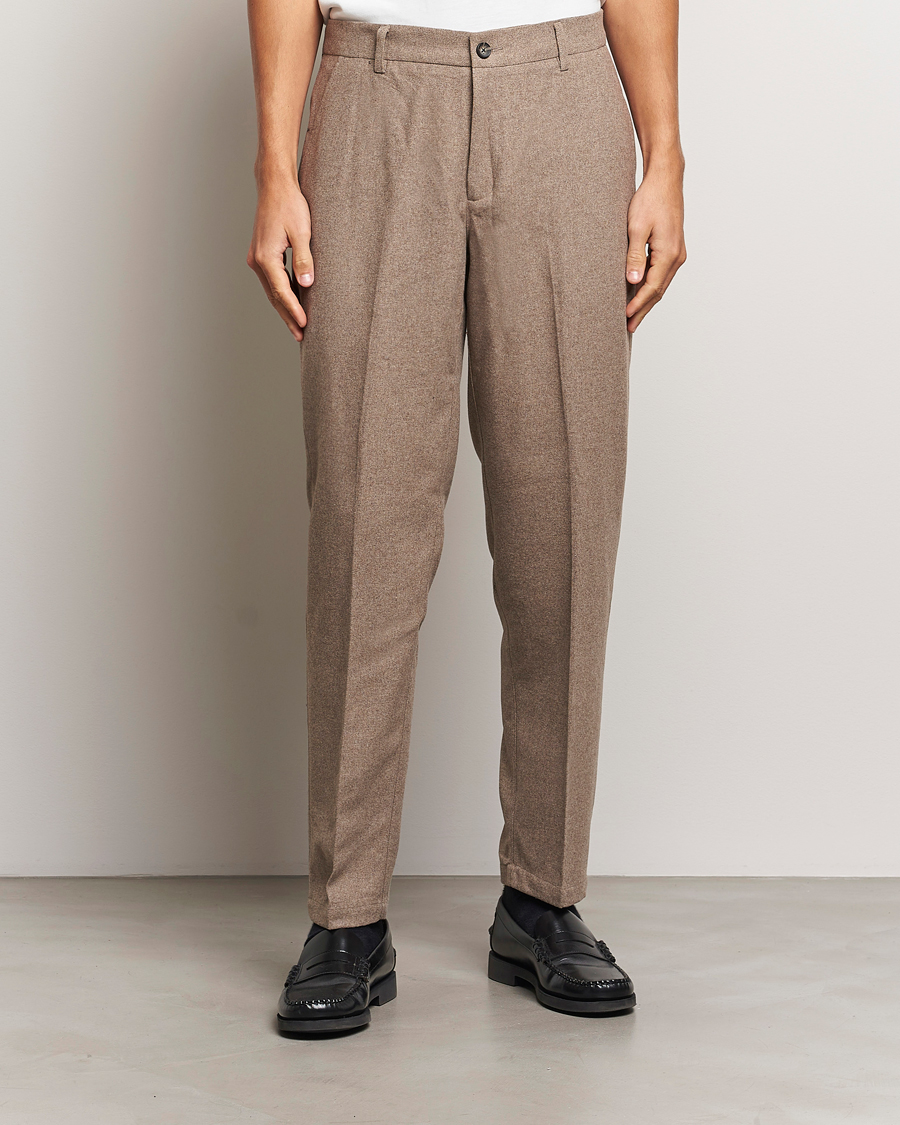 Herre | Bukser | LES DEUX | Como Reg Wool Pants Desert Taupe Melange
