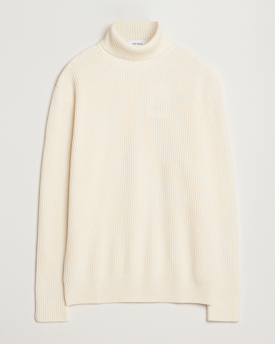 Herre | Trøjer | LES DEUX | Eddie Wool Rib Rollneck Ivory
