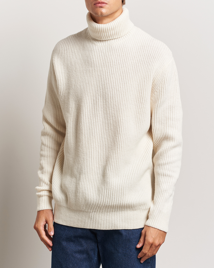 Herre | Trøjer | LES DEUX | Eddie Wool Rib Rollneck Ivory