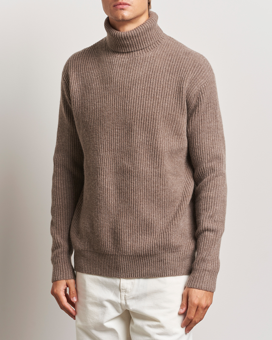 Herre | Trøjer | LES DEUX | Eddie Wool Rib Rollneck Mountain Grey Melange